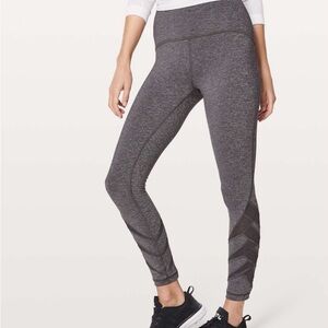 Lululemon Athletica Motionful Heathered Black athletic gym leggings size 4